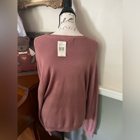 Guess Roasted Chesnut Mauve Bling Logo Estele Sweater L NWT 108.00 Choose Color - Picture 5 of 8